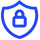 Padlock within a shield icon