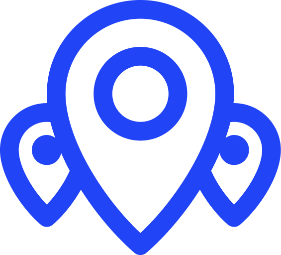 Multiple location pins icon